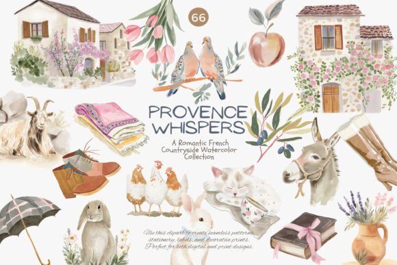 Download Provence Watercolor Clipart Bundle - Provence Collection