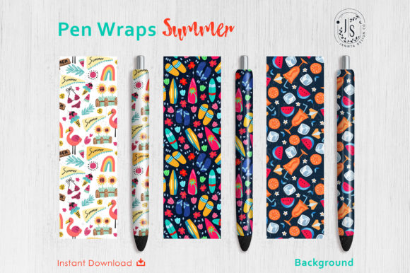Download Summer Beach Pen Wraps PNG File Set - Pen wraps Collection