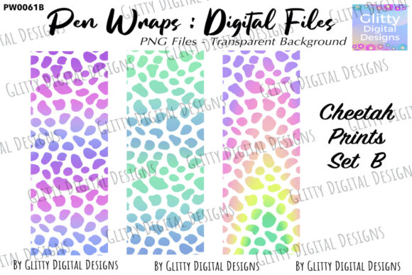 Download Neon Rainbow Cheetah Pen Wraps PNG Set B - Pen wraps Collection