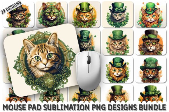 Download St.patrick's Day Cat Mouse Pad Bundle - Mouse pad bundle Collection