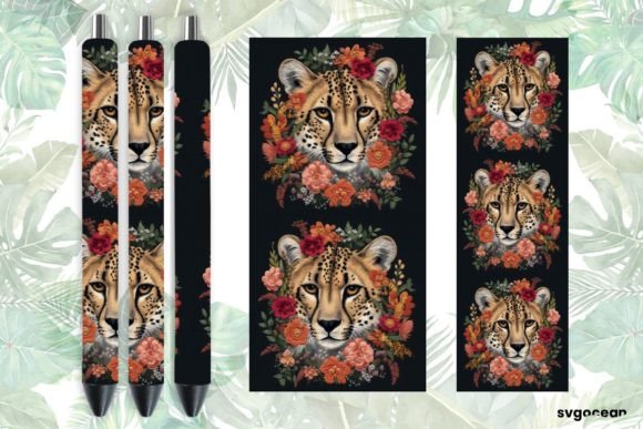 Download Embroidery Cheetah Pen Wraps Sublimation - Pen wraps Collection