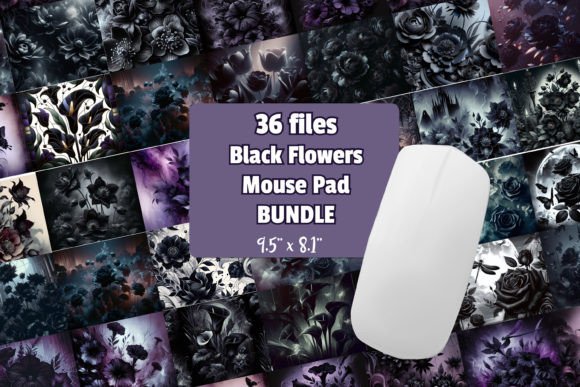 Download Black Flowers Mouse Pad Bundle - Mouse pad bundle Collection