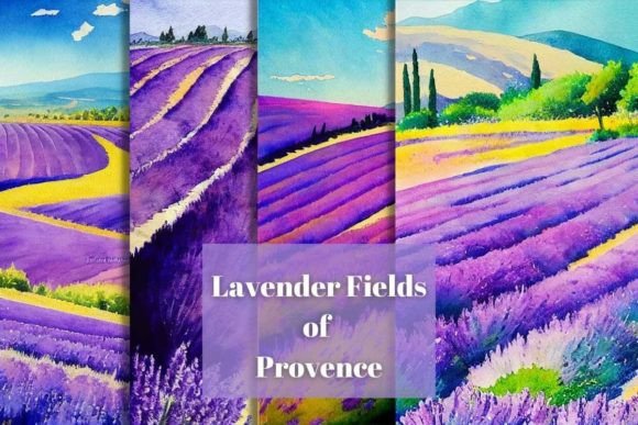 Download French Lavender in Provence Watercolour - Provence Collection
