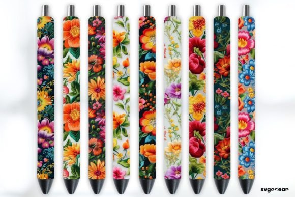 Download Embroidery Flowers Pen Wraps Sublimation - Pen wraps Collection