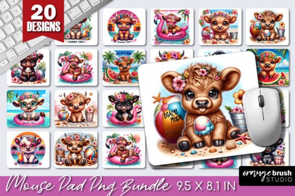 Download Beach Highland Cow Mouse Pad Bundle - Mouse pad bundle Collection