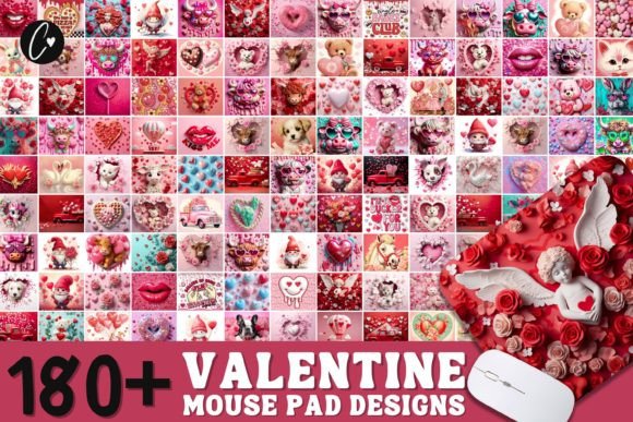 Download HUGE 180 Valentines Mouse Pad Bundle - Mouse pad bundle Collection