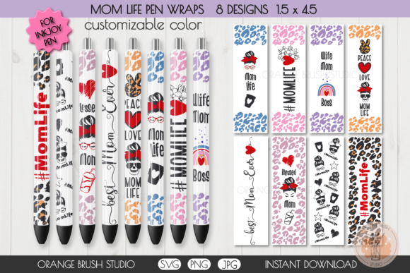 Download Mom Life SVG Pen Wraps Bundle Leopard - Pen wraps Collection