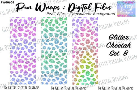 Download Glitter Cheetah Pen Wraps Set B , PNG - Pen wraps Collection